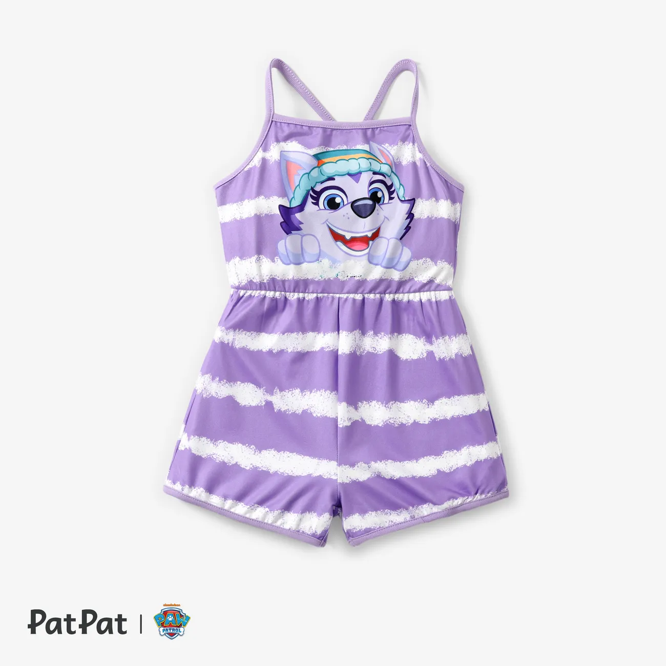 PAW Patrol 1pc Toddler Girls Character Print Striped Romper
 Purple big image 1