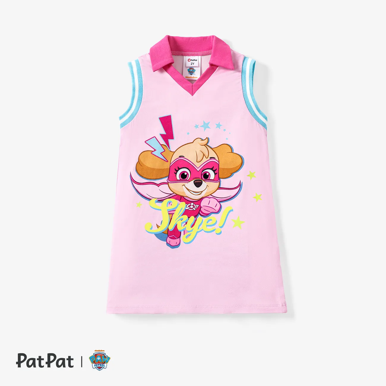 PAW Patrol 1pc Toddler Girls Polo Collared Character Checked Dress
 Roseo big image 1