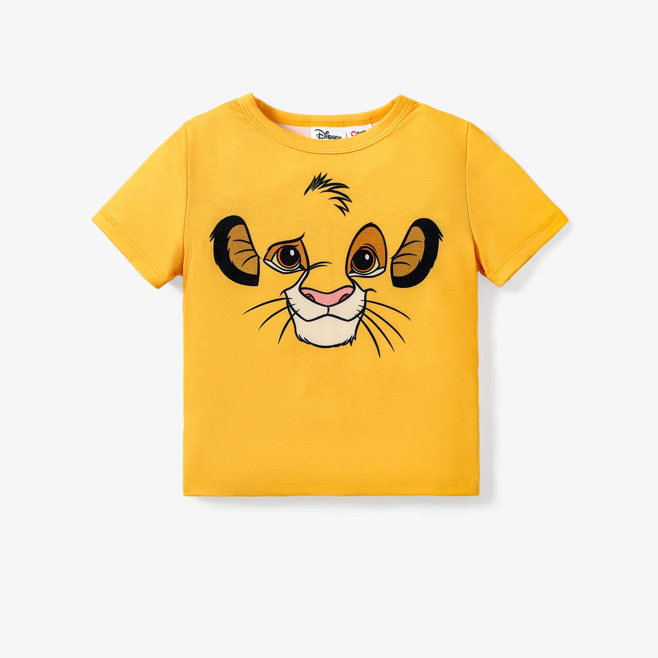 Disney Rei Leão Criança Unissexo Infantil Manga curta T-shirts Amarelo big image 1