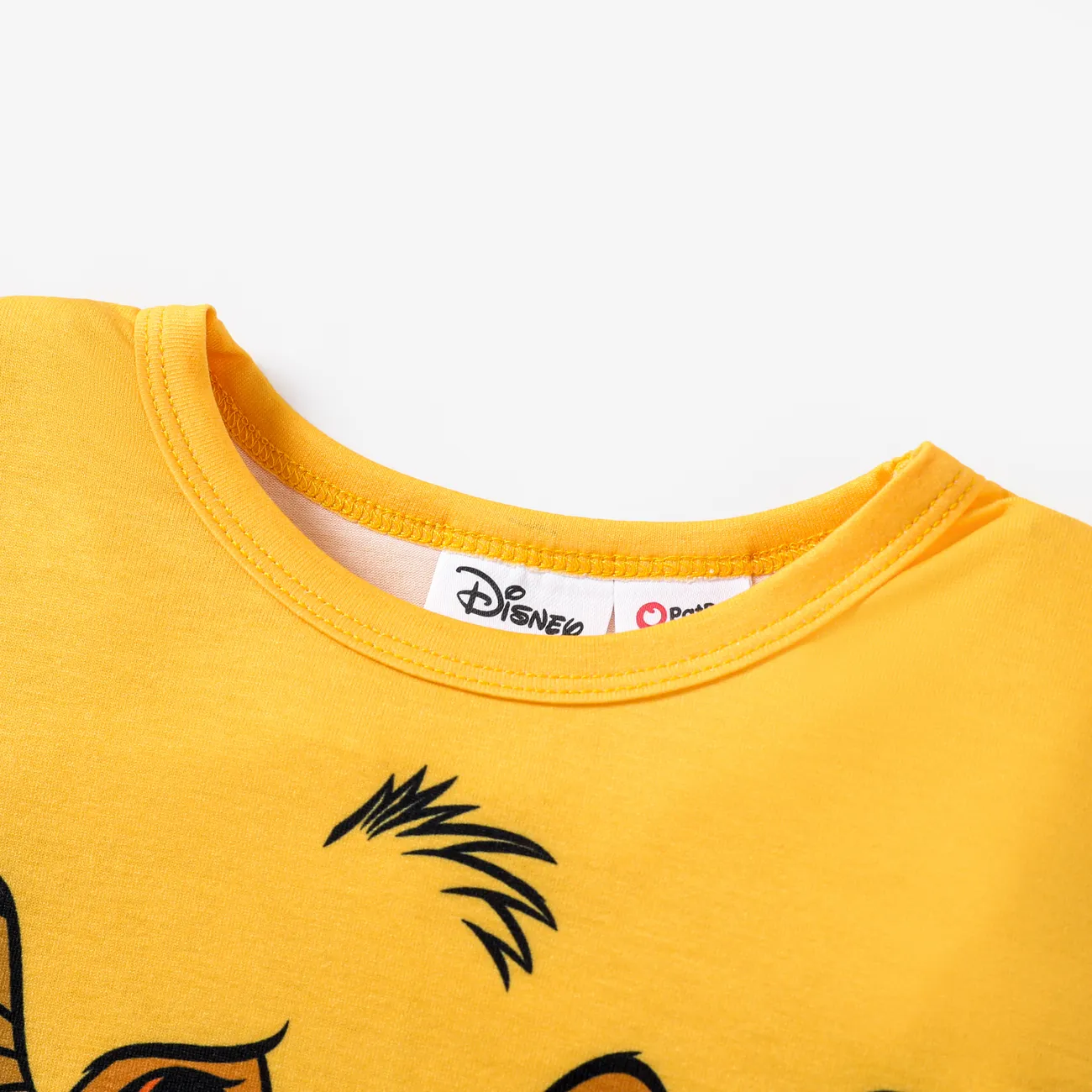 Disney Rei Leão Criança Unissexo Infantil Manga curta T-shirts Amarelo big image 1