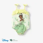 Disney Princess Ariel/Belle 1pc Baby Girls Naia™ Character Bowknot Button Up Romper
 Green