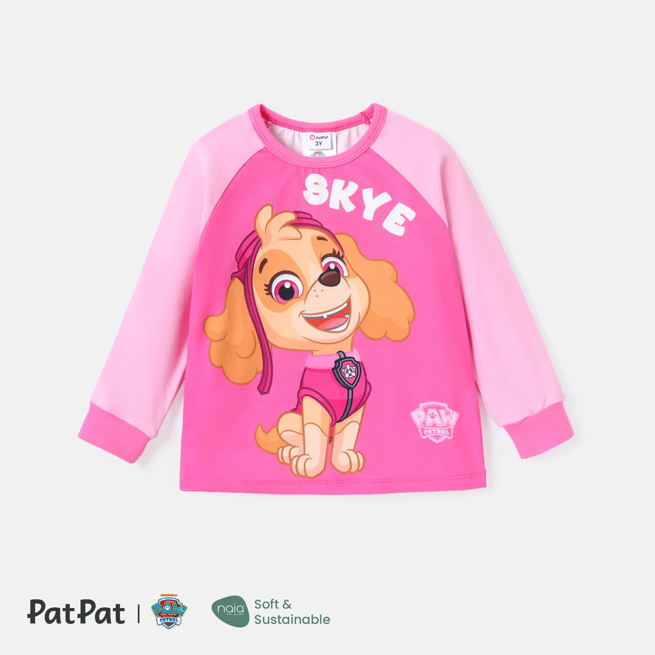 PAW Patrol Toddler Girl/Boy Long Raglan Sleeve Tee Pink big image 1