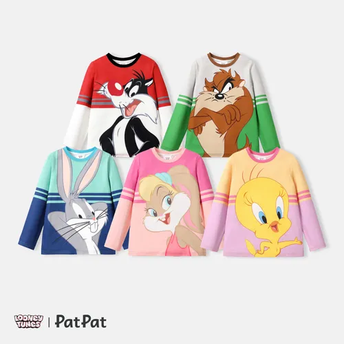 Looney Tunes Chicos Unisex Estampados de animales Manga larga Camiseta