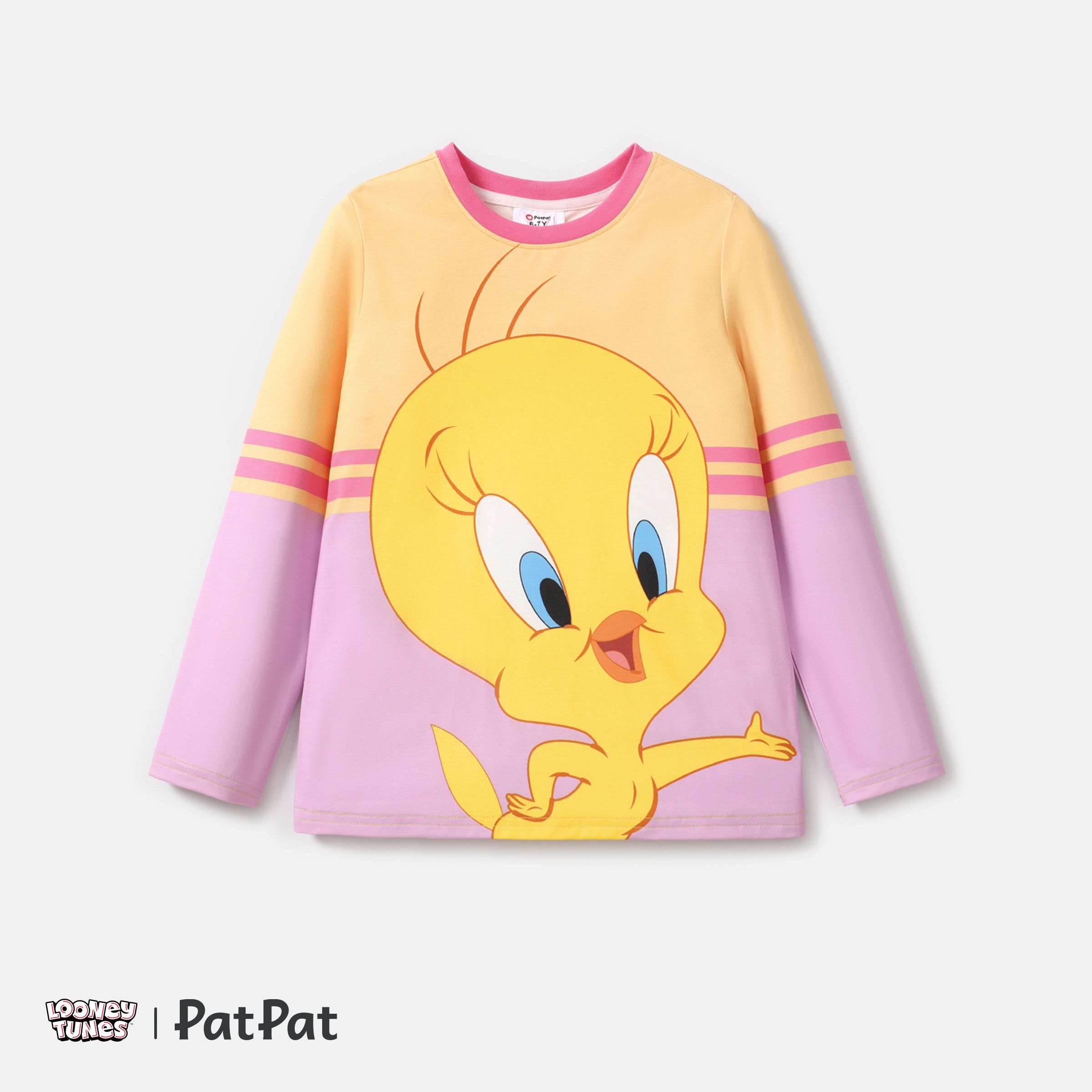 Looney Tunes Kid Girl/Boy Naiatm Character Print Striped Long-sleeve Tee