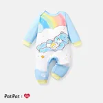 Care Bears Baby Boy/Girl Bear & Rainbow Print Long-sleeve Cotton Jumpsuit Azure-
