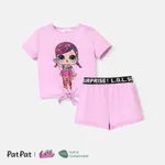 L.O.L. SURPRISE! 2pcs Toddler/Kid Girl Naia Character Print Short-sleeve Tee and Shorts Set Purple