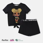 L.O.L. SURPRISE! 2pcs Toddler/Kid Girl Naia Character Print Short-sleeve Tee and Shorts Set Black