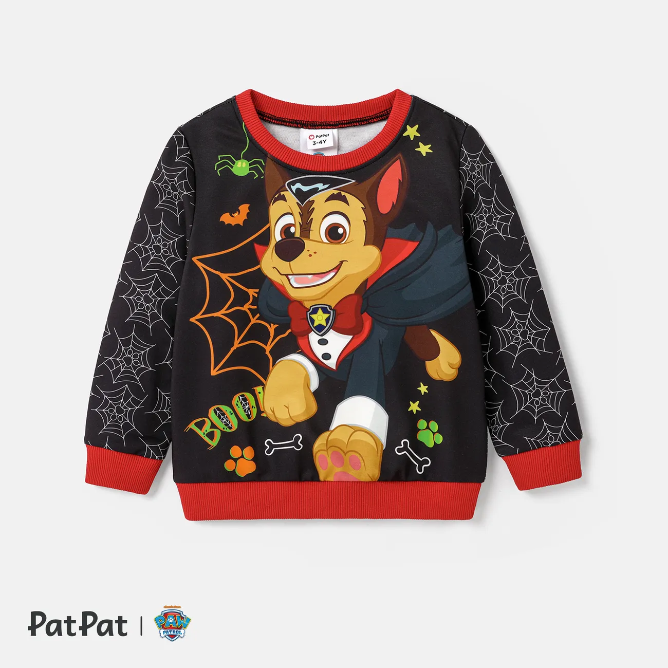 PAW Patrol Halloween Toddler Girl/Boy Character Print Long-sleeve Pullover Sweatshirt  Black big image 1