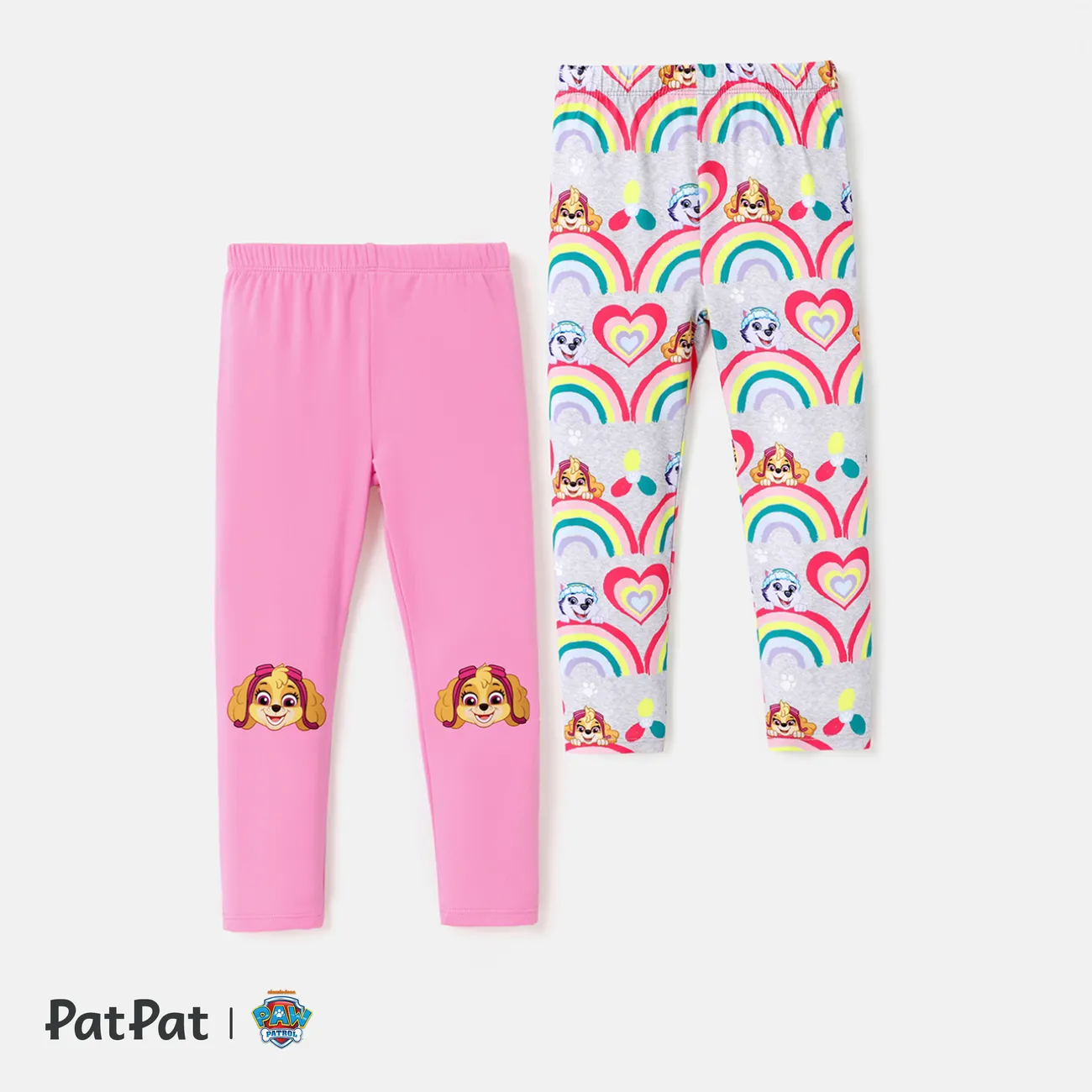 PAW Patrol Toddler Girl Character Rainbow Print Leggings  Pink big image 1