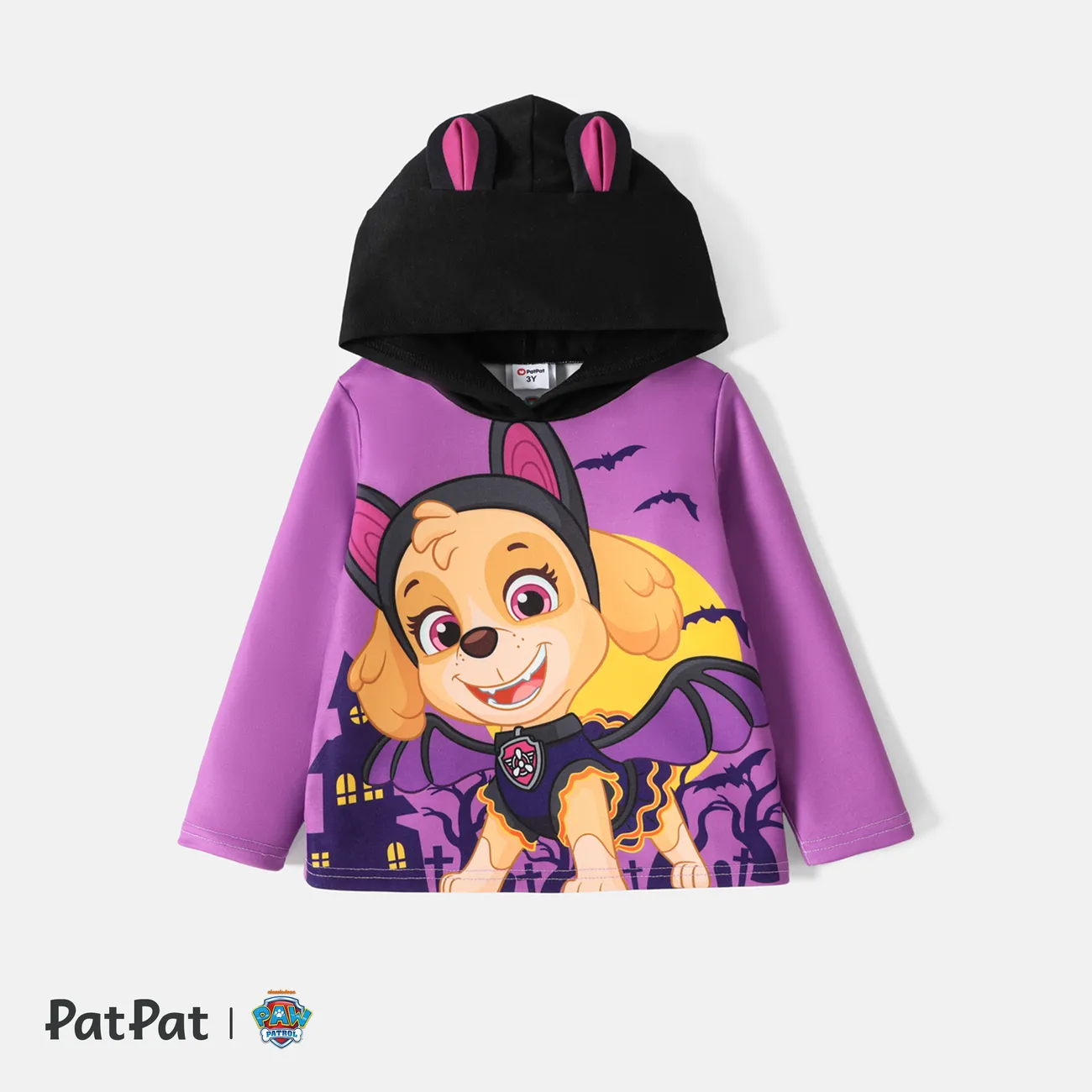 Patrulha Canina Dia das Bruxas Criança Menina Hipertátil/3D Infantil Cão Sweatshirt Roxa big image 1