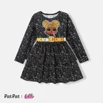 L.O.L. SURPRISE! Toddler/Kid Girl Letter & Character Print Long-sleeve Dress Black