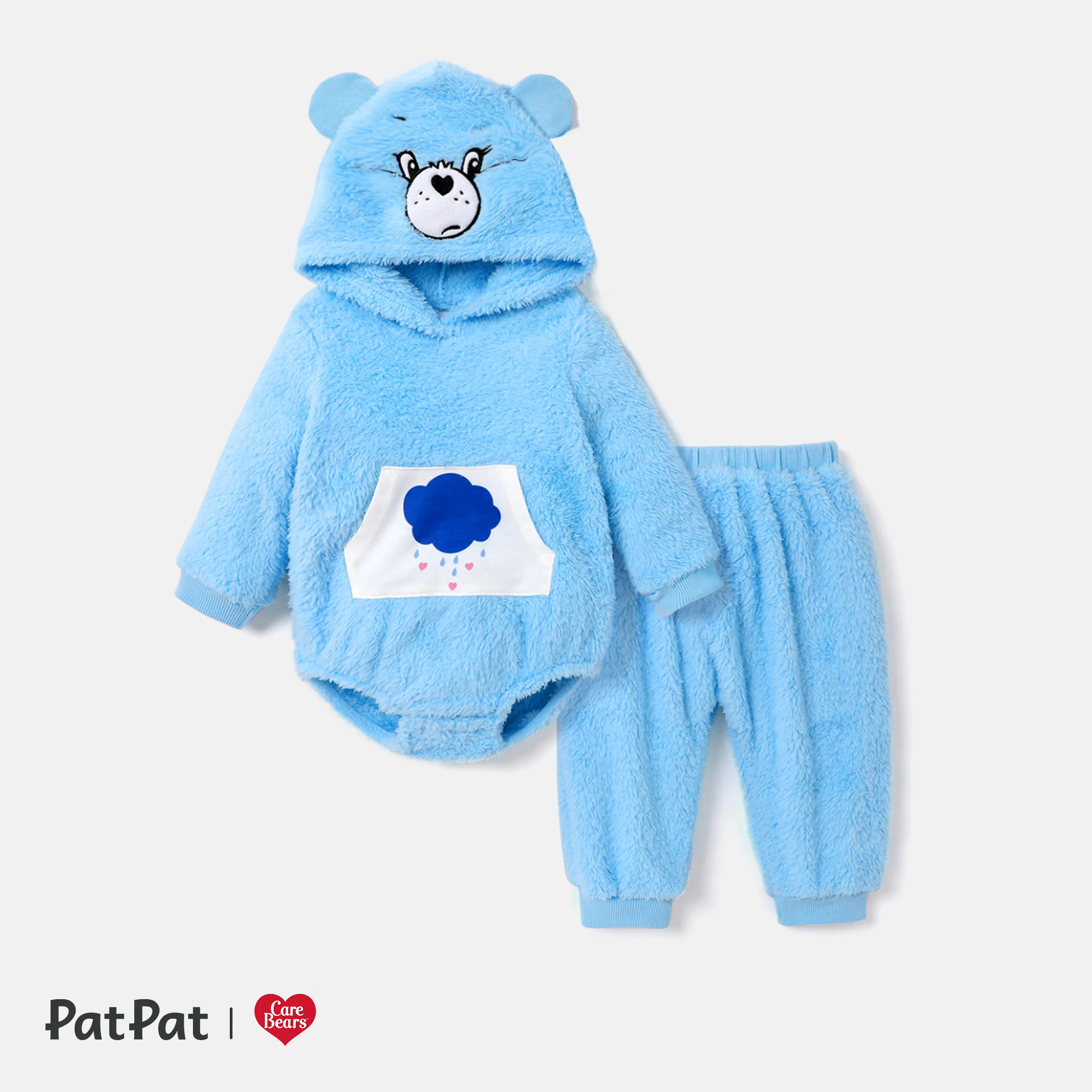 Care Bears Baby Boy/Girl Bear Expression Three-dimensional Hooded One Piece Jumpsuit and One Piece P