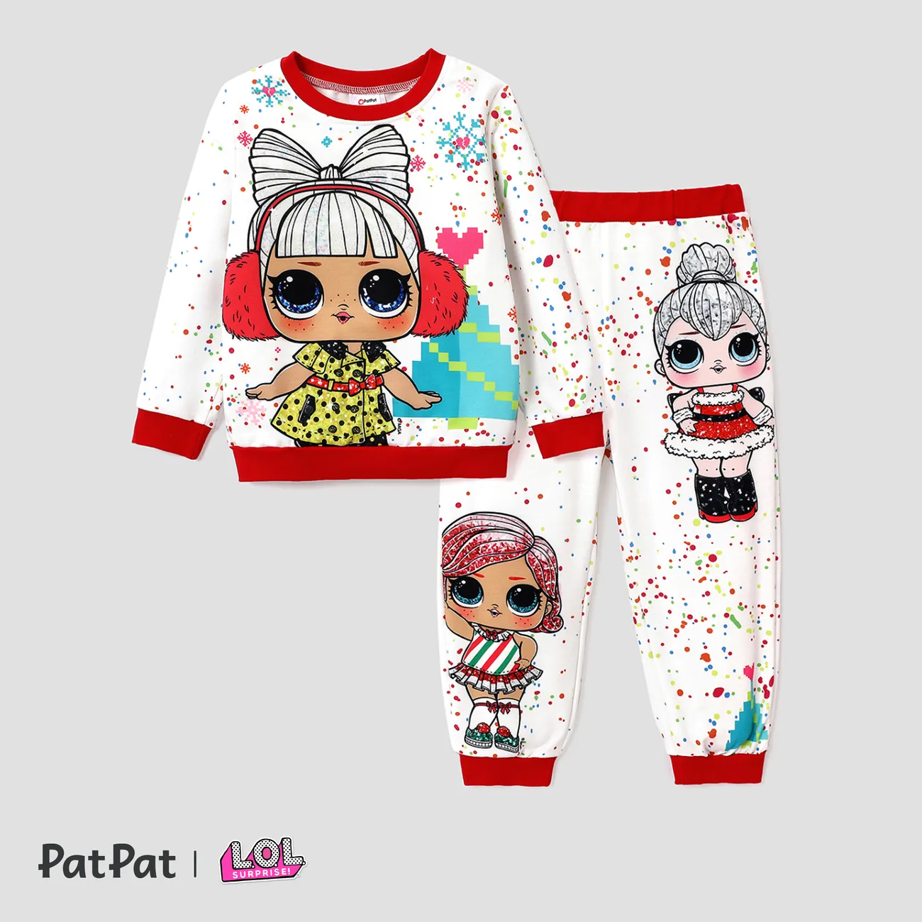 L.O.L. SURPRISE! Christmas Toddler/Kid Girl Character Print Long-sleeve Set  Multi-color big image 1