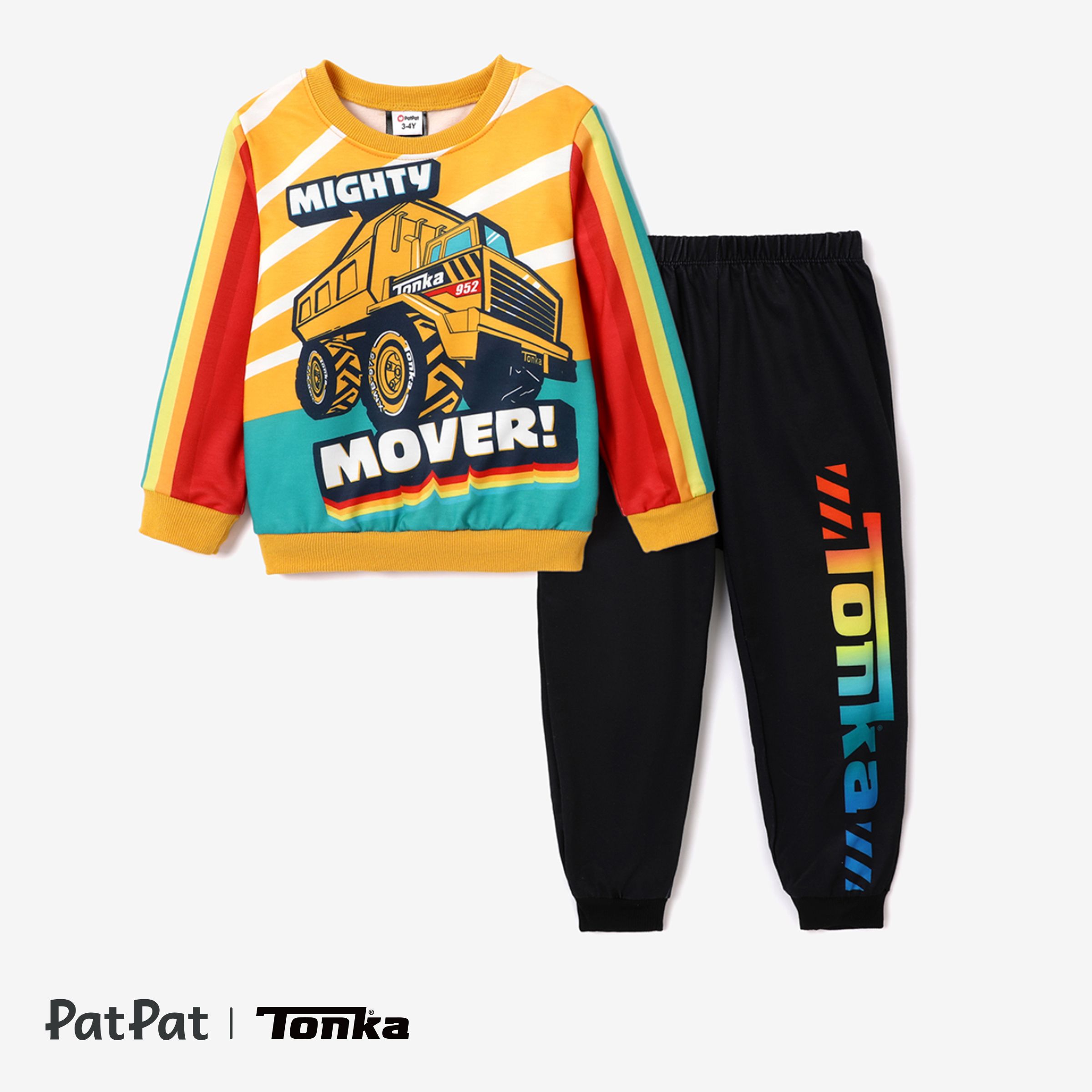 

Tonka Toddler Boy Character Print Long-sleeve Yellow Top or Black Pants