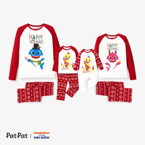 Baby Shark Weihnachten Familien-Looks Langärmelig Familien-Outfits Pyjamas (Flame Resistant)