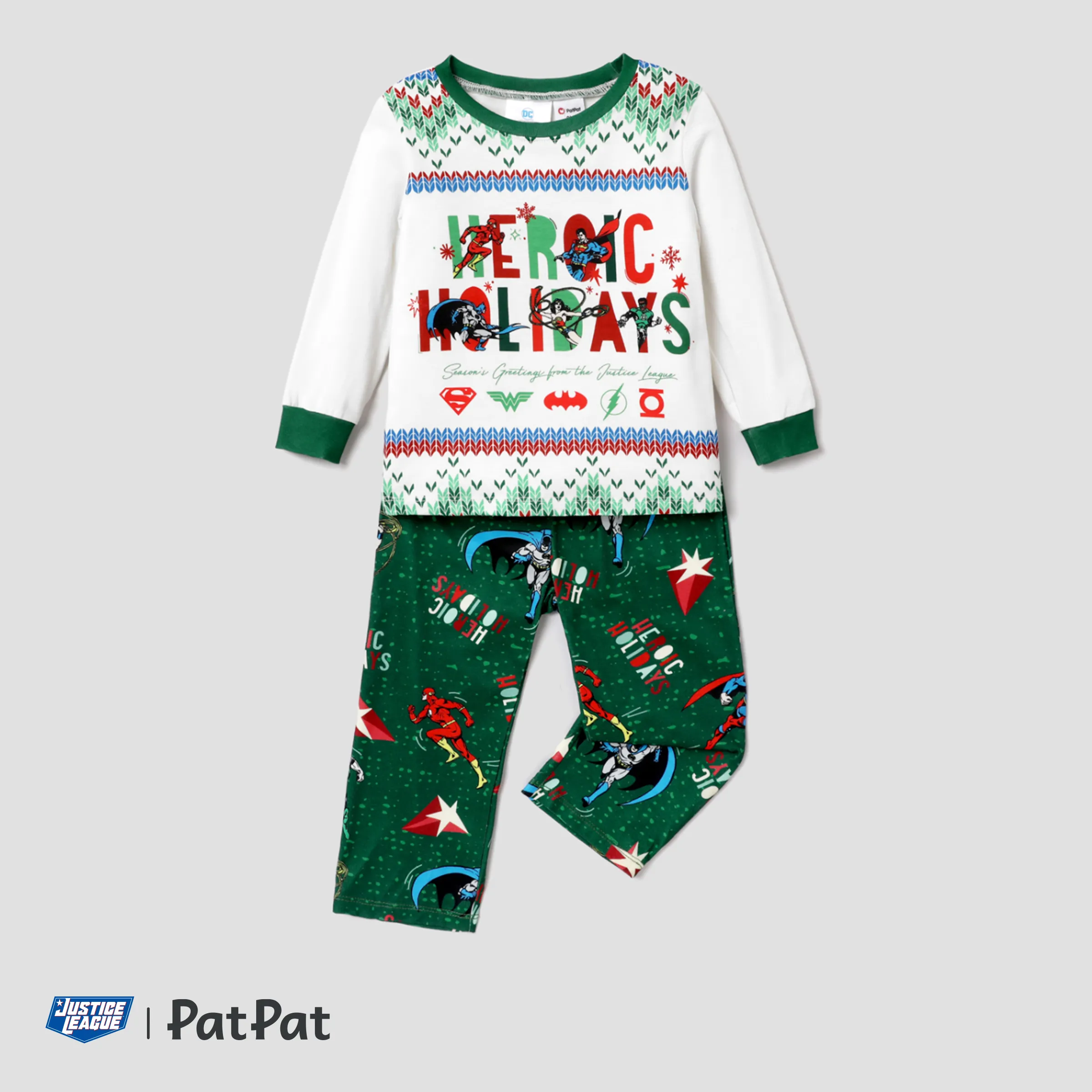 Justice League Daddy And Me Christmas Character Allover Print Pajamas Sets (Résistant Aux Flammes)