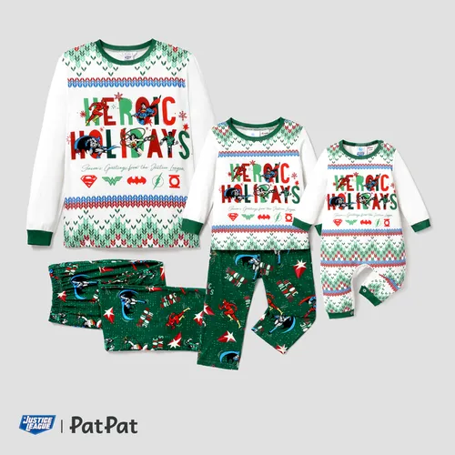 Justice League Weihnachten Papa und ich Familien-Outfits Pyjamas (Flame Resistant)