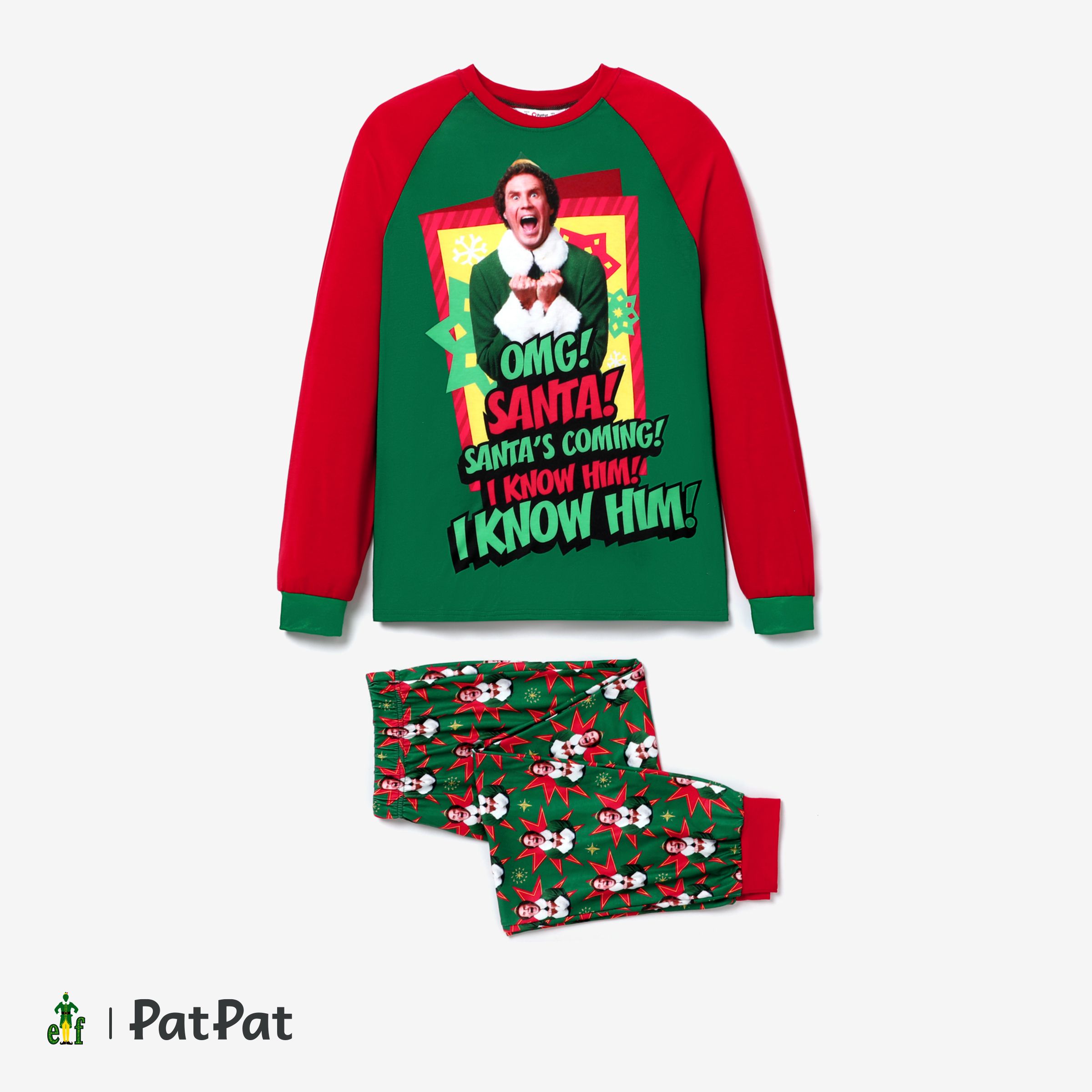 ELF Family Matching Christmas Character Print Pajamas Sets (Flame Resistant)