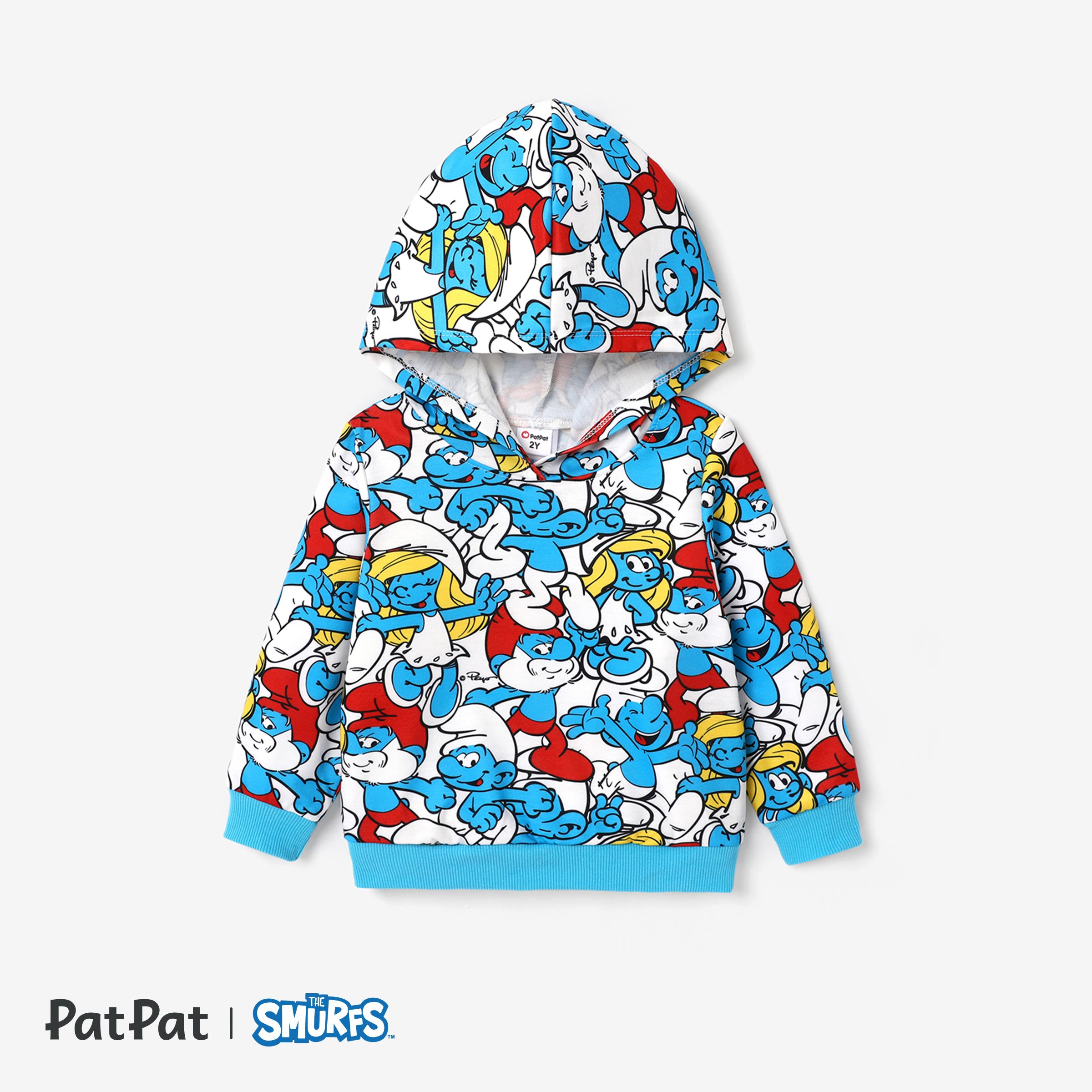 The Smurfs Family Matching Character Graphic Print Long-sleeve Hooded Tops