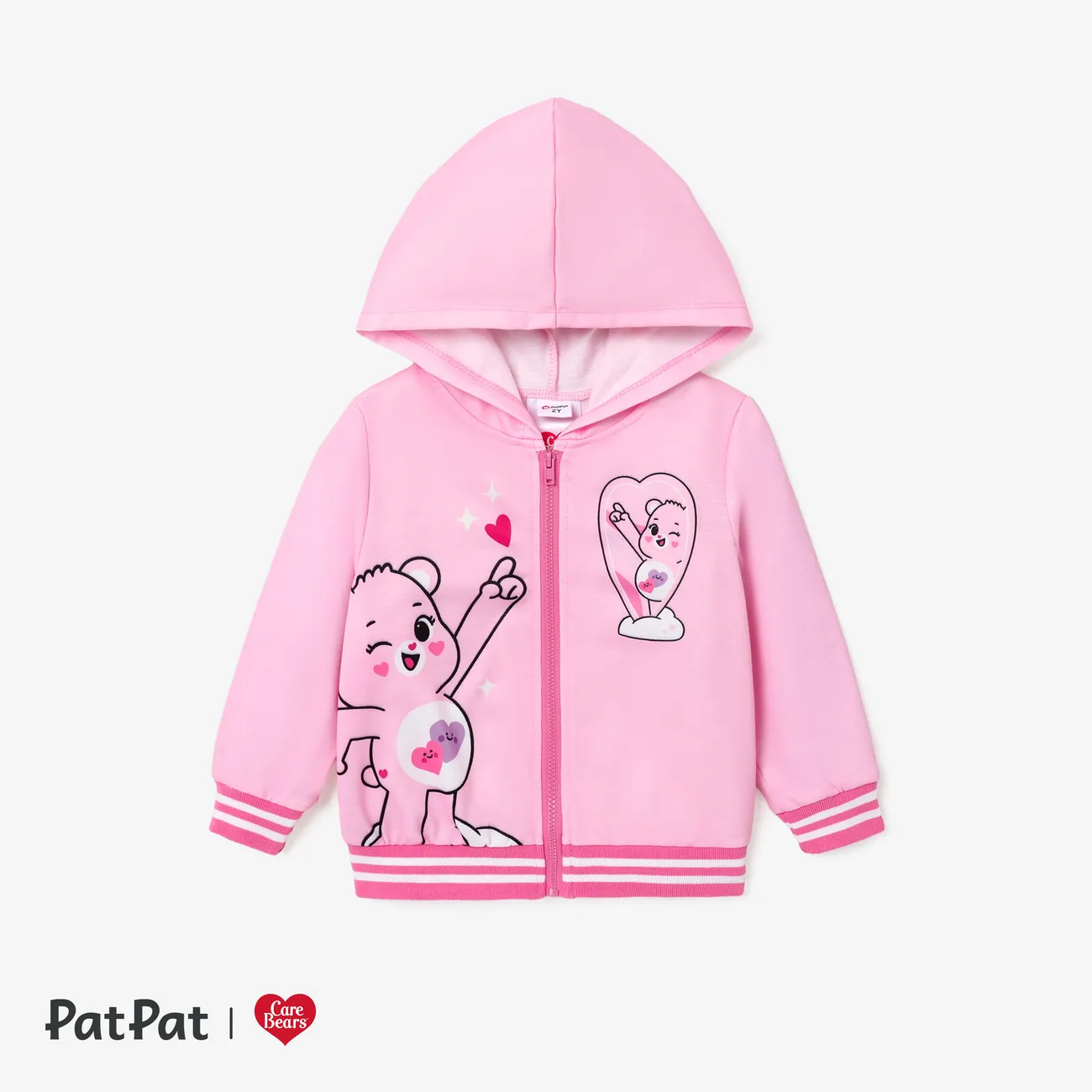 Care Bears Toddler Girls Mother's Day 1pc Bear Pattern Hooded Jacket  Pink big image 1