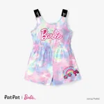Barbie Toddler/Kid Girl Tyedyed Colorful Pattern with Classic Logo Print Jumpsuit Multi-color