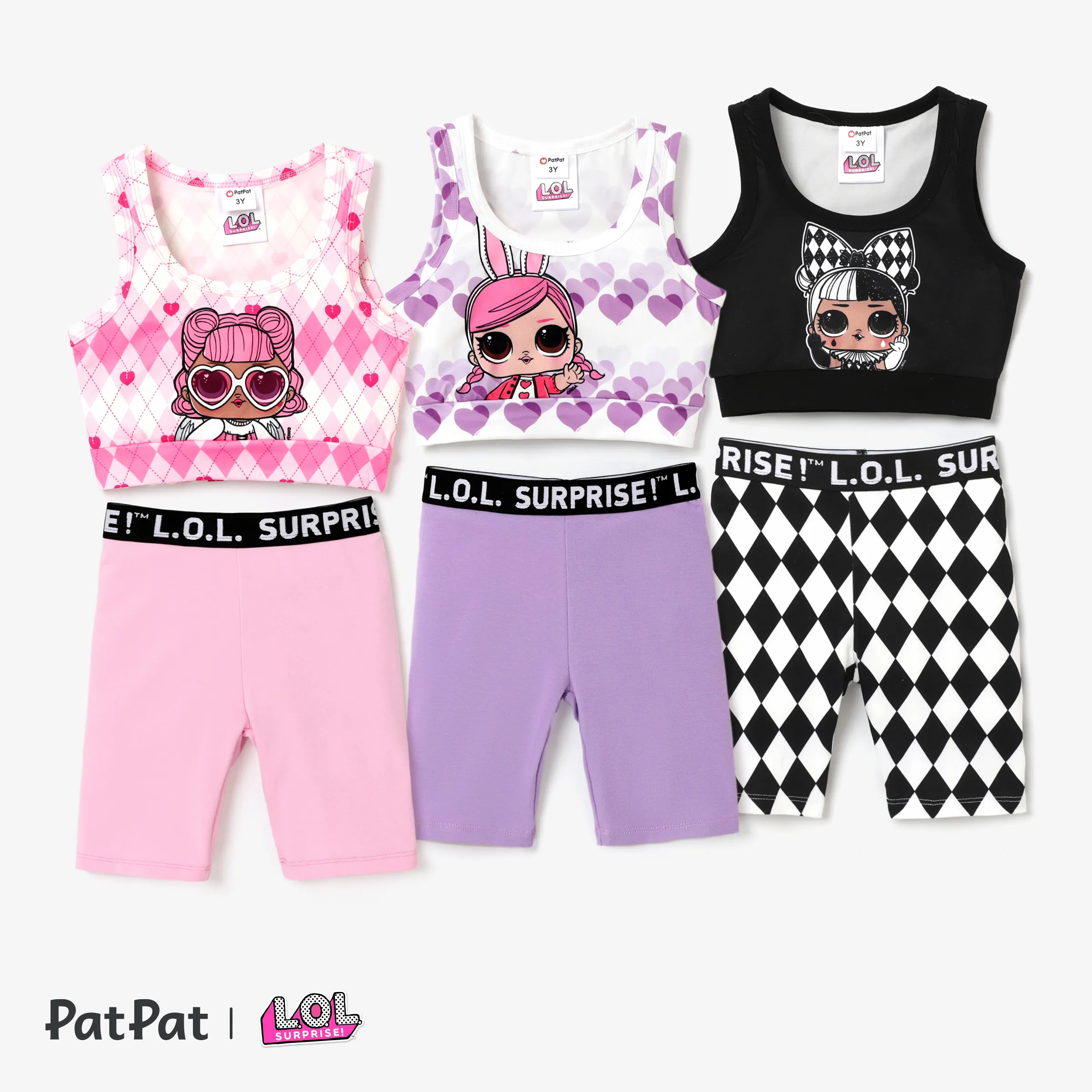 L.O.L. SURPRISE! Toddler Girl Graphic Print Cropped Top And Tight Cycling Pants Set