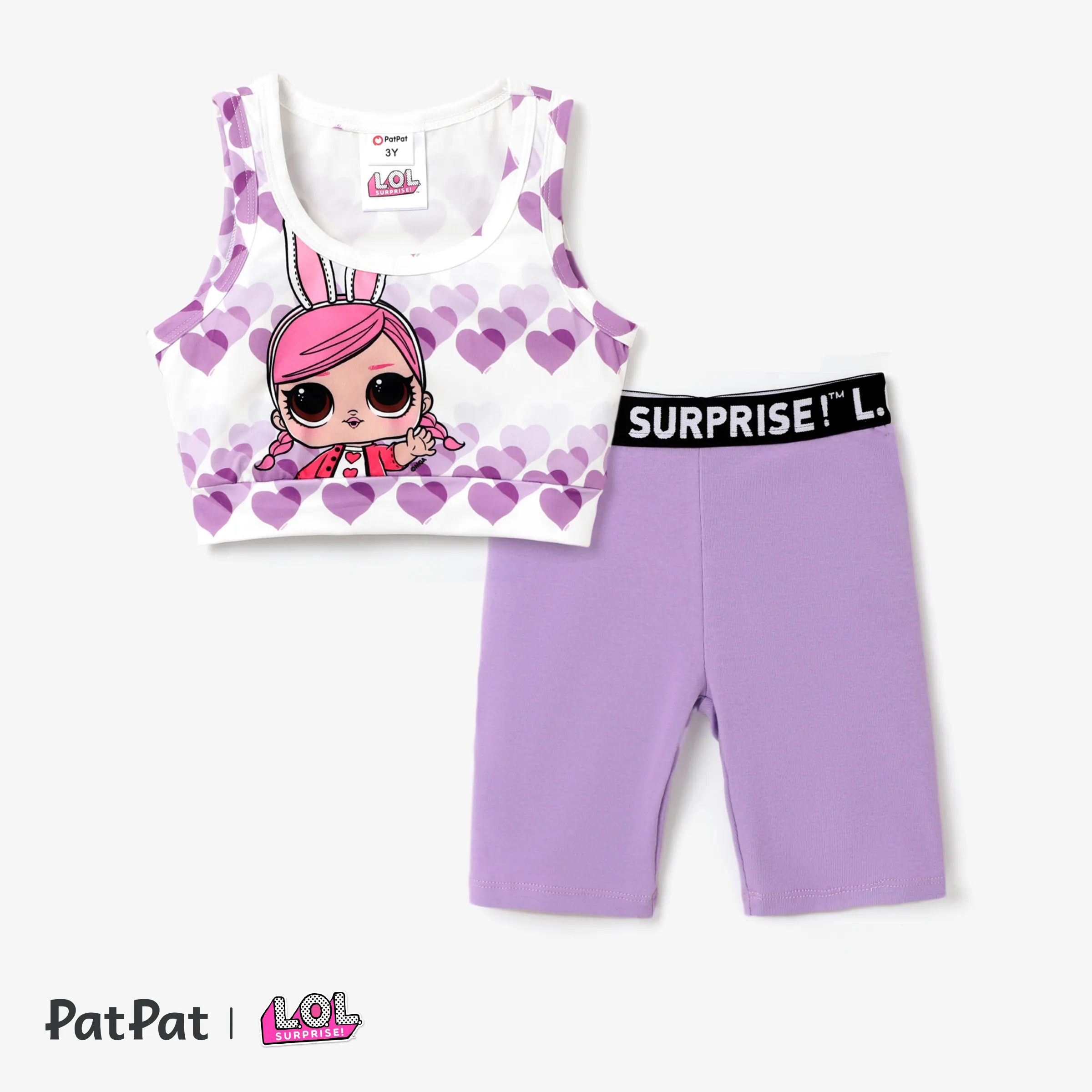 L.O.L. SURPRISE! toddler Girl Graphic Print Cropped Top and Tight Cycling Pants Set