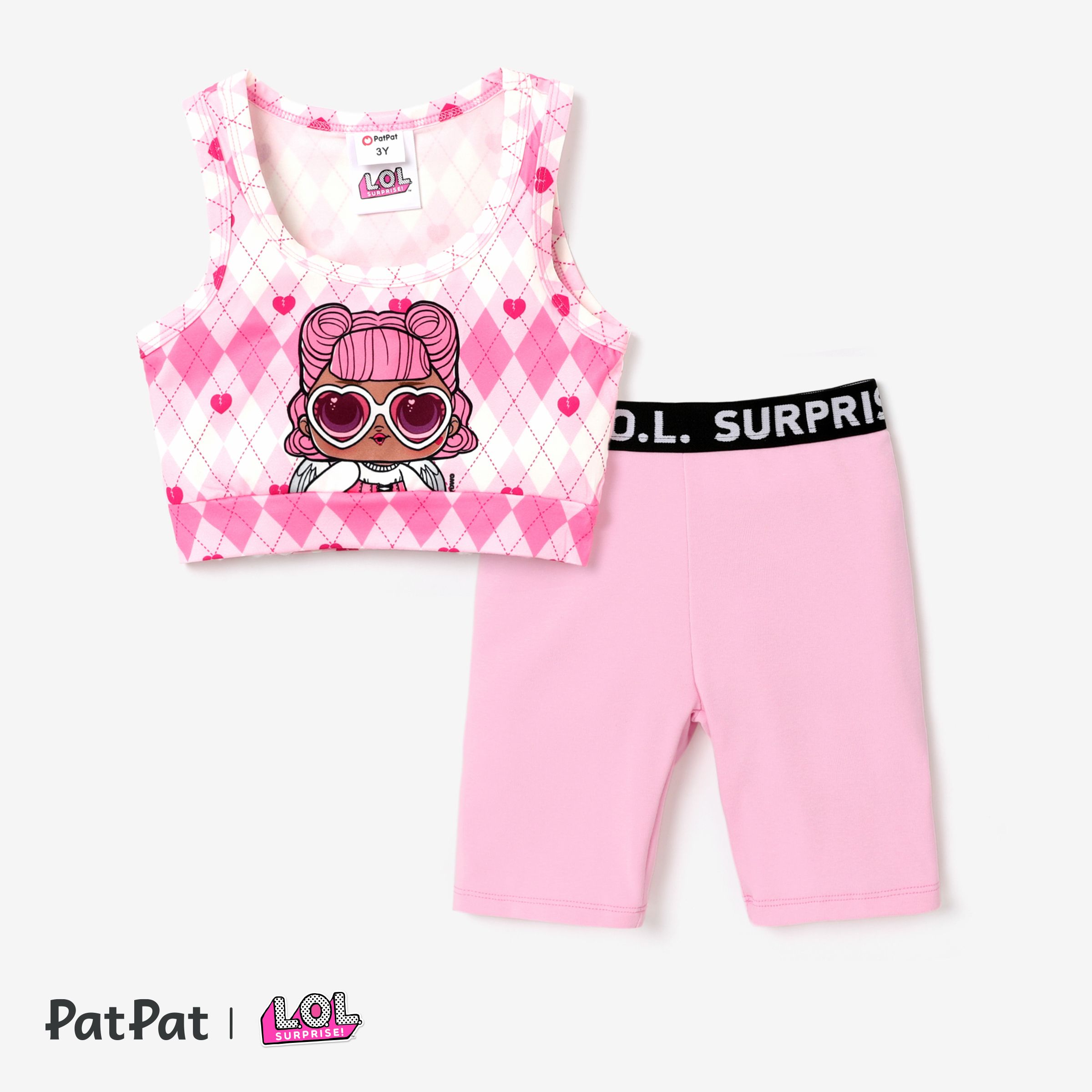 L.O.L. SURPRISE! Toddler Girl Graphic Print Cropped Top And Tight Cycling Pants Set