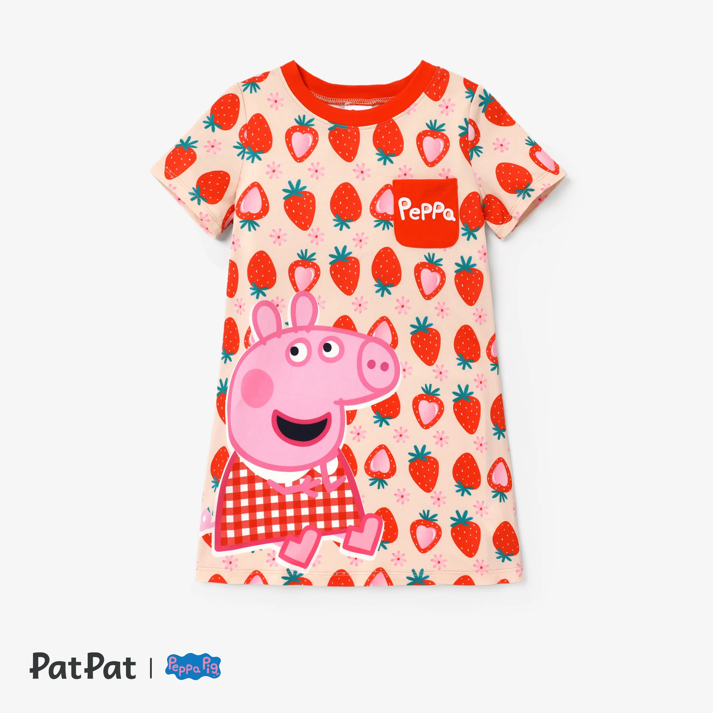 Peppa Pig Kleinkinder Mädchen Kindlich Erdbeere Kleider Orangerot