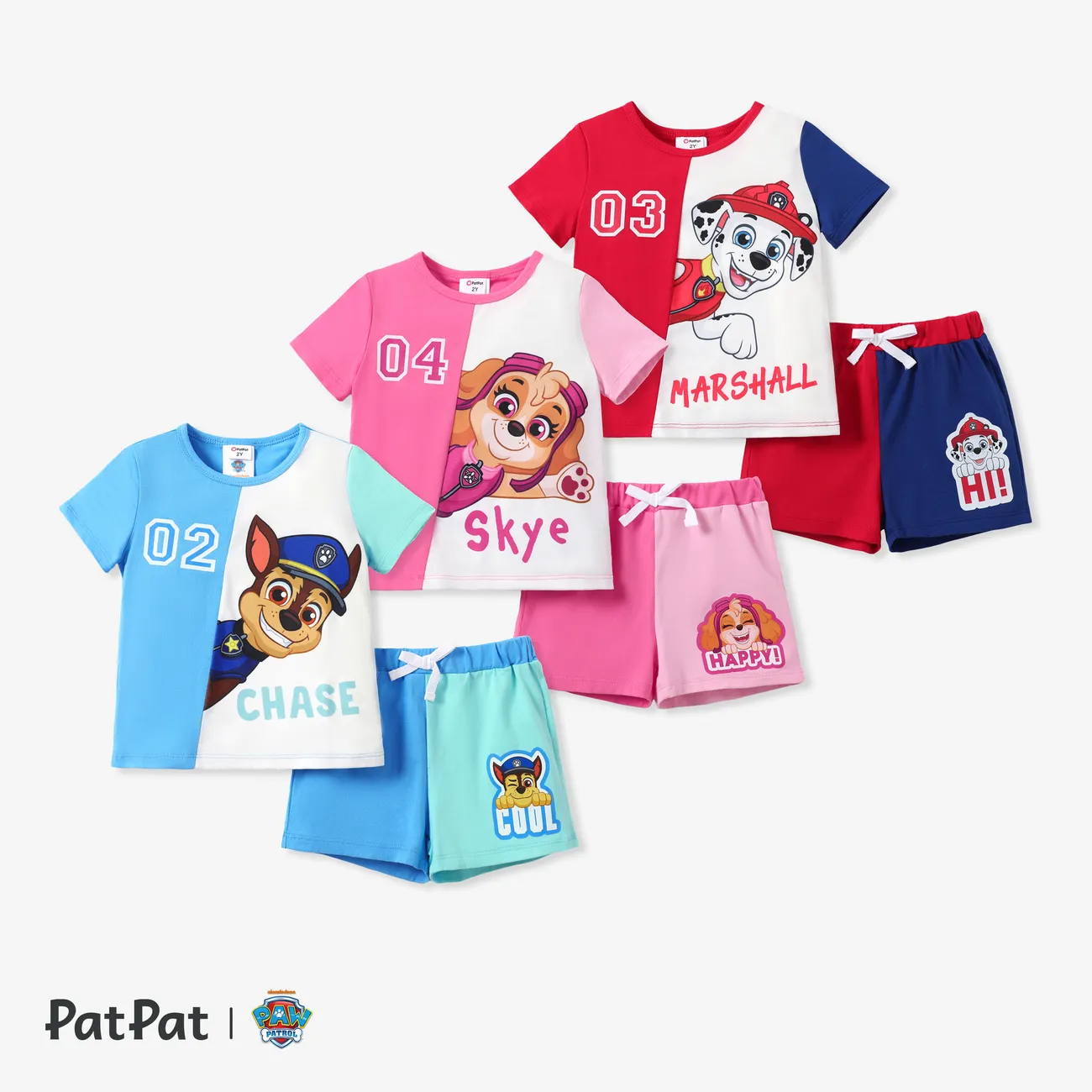 La Squadra dei Cuccioli 2 pezzi Bambino piccolo Unisex Cuciture in tessuto Infantile set di t-shirt Rosa big image 1