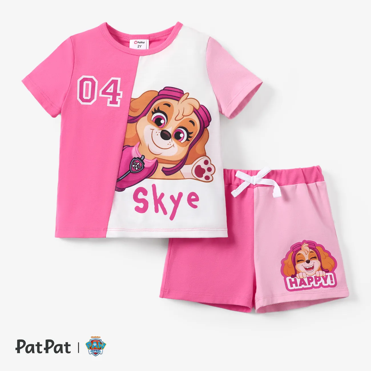 Patrulha Canina Páscoa 2 unidades Criança Unissexo Costuras de tecido Infantil conjuntos de camisetas Rosa big image 1