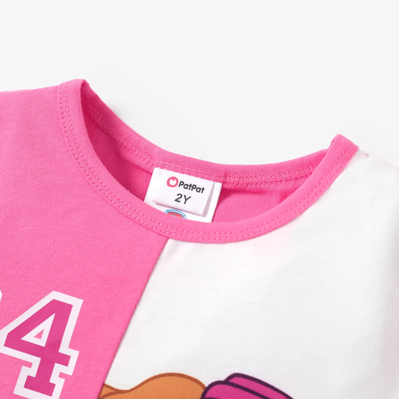 La Pat’ Patrouille 2 pièces Enfant en bas âge Unisexe Couture de tissus Enfantin ensembles de t-shirts Rose big image 1