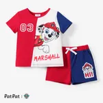 La Pat’ Patrouille Pâques 2 pièces Enfant en bas âge Unisexe Couture de tissus Enfantin ensembles de t-shirts Rouge