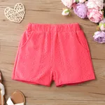 Pantalones de chándal básicos de color sólido para niña, 1 pieza, Poliéster, Vacaciones, Regular, Otros rojo naranja