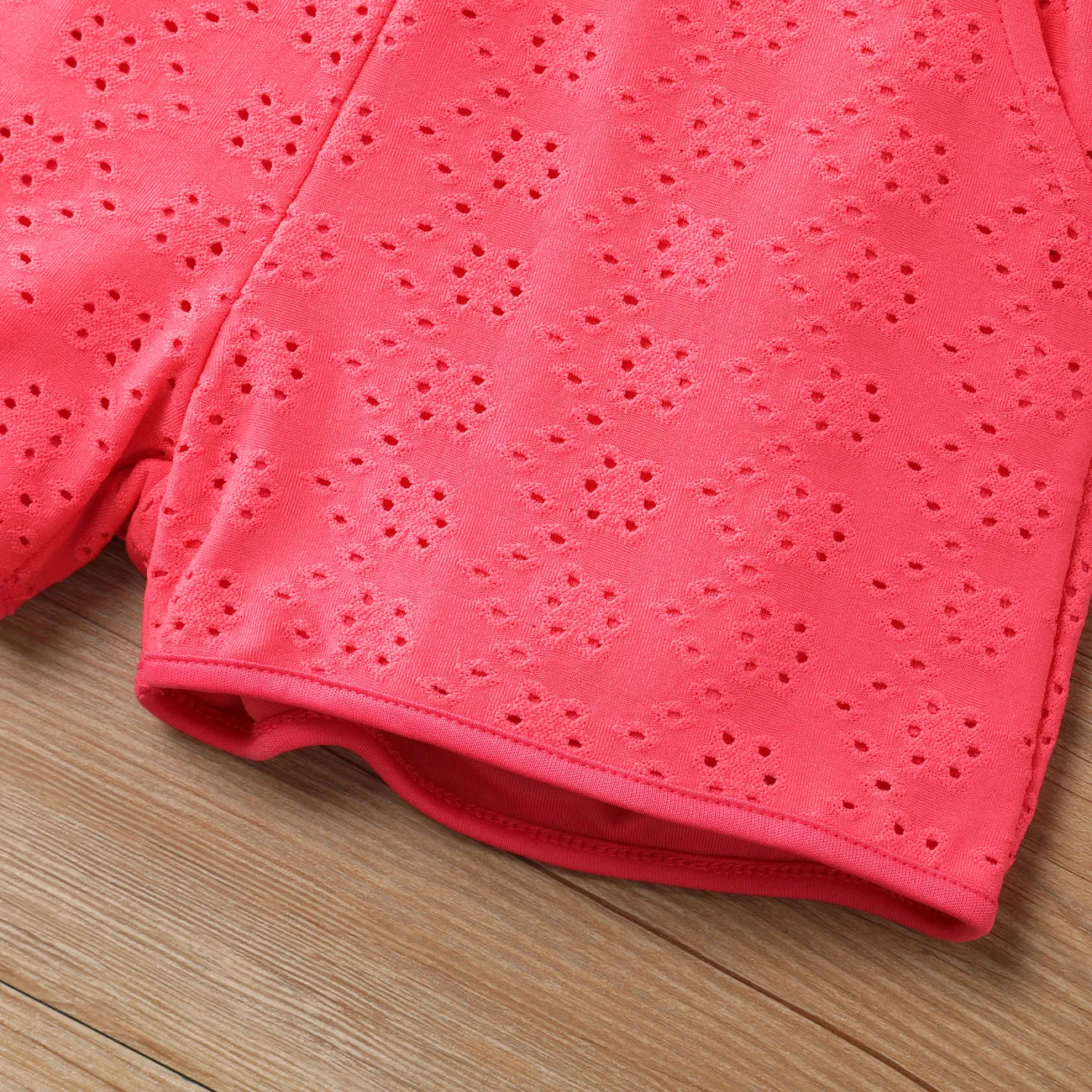 Pantalon de survêtement de couleur unie de base pour fille, 1pc, Polyester, Vacances, Régulier, Autre rouge-orange big image 1