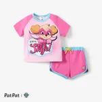 Helfer auf vier Pfoten 2 Stück Kleinkinder Unisex Stoffnähte Kindlich T-Shirt-Sets rosa
