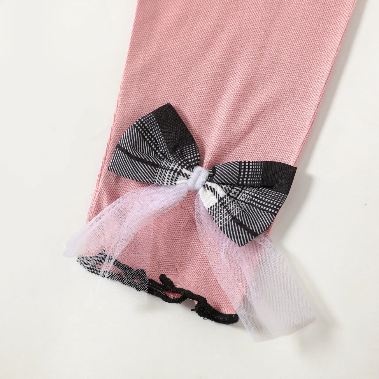 Niedliche Modal-Leggings für Mädchen mit Schmetterlings- und Spitzendesign rosa big image 1