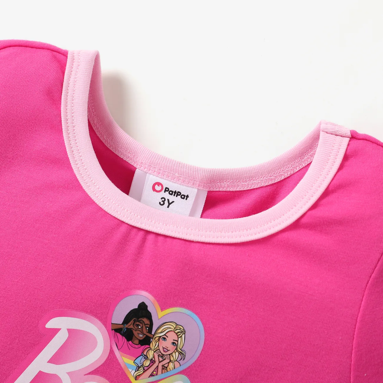 Barbie 1pc Toddler/Kids Girls Rainbow Letter Print T-shirt

 PINK-1 big image 1