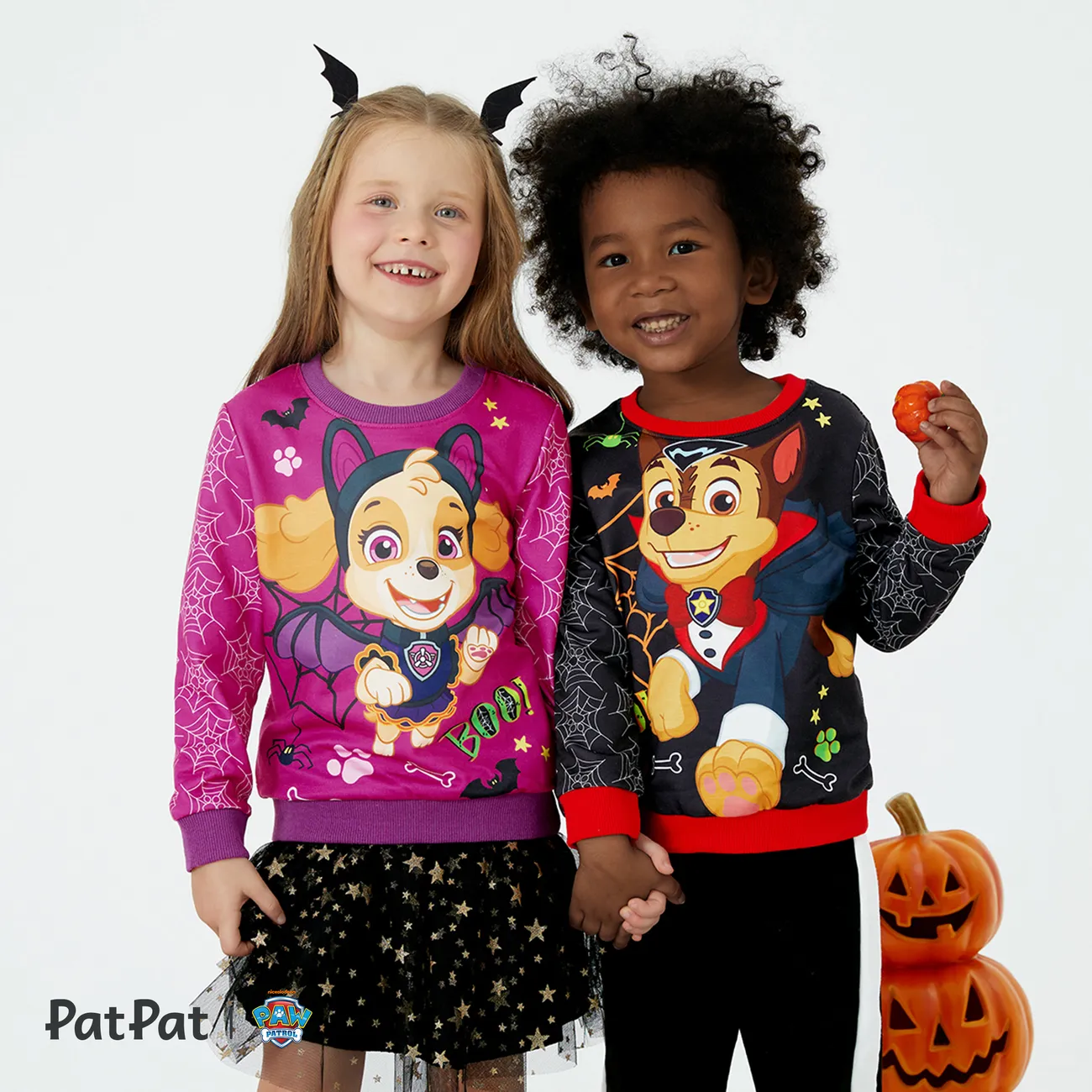 La Pat’ Patrouille Halloween Enfant en bas âge Unisexe Enfantin Chien Sweat-shirt Noir big image 1