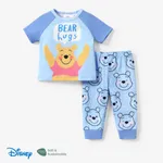 Disney Winnie the Pooh 2pcs Baby Boys Naia™ Character Print T-shirt with All-over Character Print Pants Light Blue