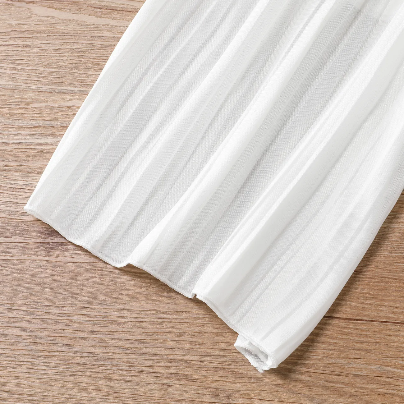 Sweet Girl Pantalon décontracté ample de couleur unie, 100 % polyester, 1 pièce Blanc big image 1