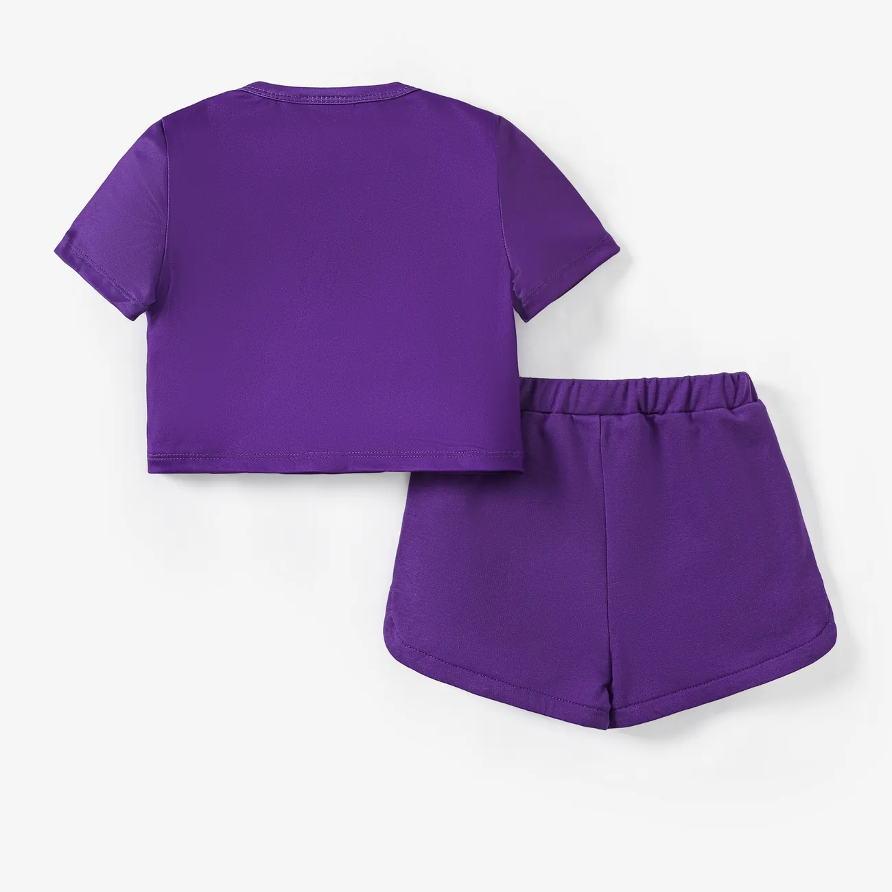 Les Bisounours 2 pièces Enfant en bas âge Fille Tresse Enfantin ensembles de t-shirts Violet big image 1