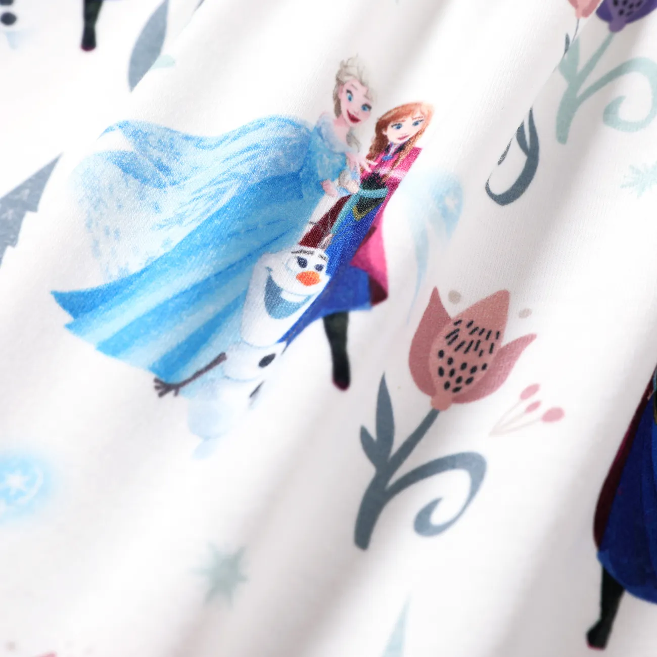 Disney Frozen Criança Menina Mangas franzidas Infantil Vestidos Branco big image 1
