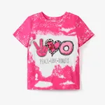 Fête des Mères Enfants Fille Lettre Manches courtes T-Shirt Rose Vif