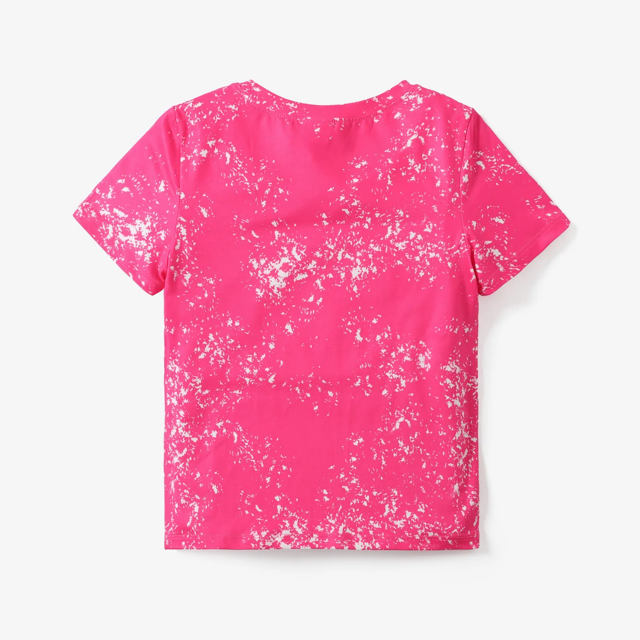 Muttertag Kinder Mädchen Buchstaben Kurzärmelig T-Shirts Fuchsie big image 1