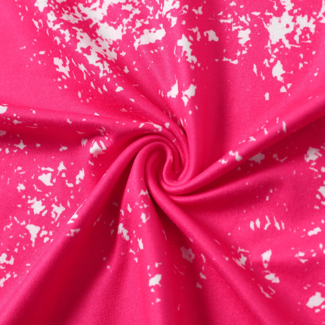 Kid Girl Letter Print Tie Dye Short-sleeve Tee Hot Pink big image 1