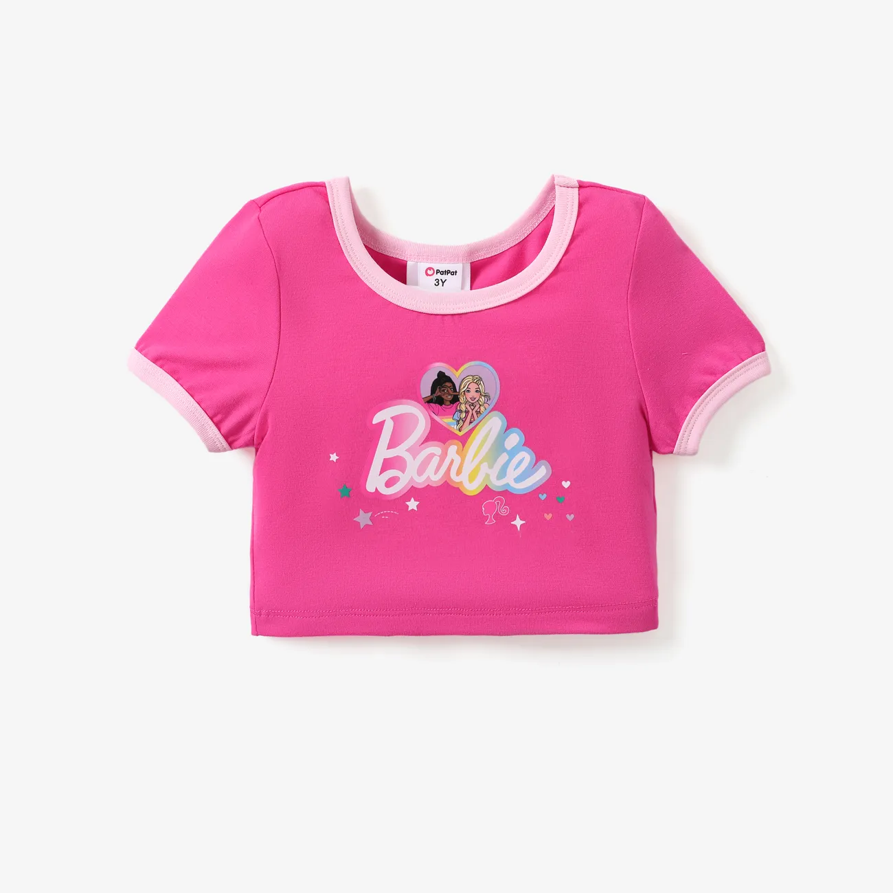 Barbie 1pc Toddler/Kids Girls Rainbow Letter Print T-shirt

 PINK-1 big image 1