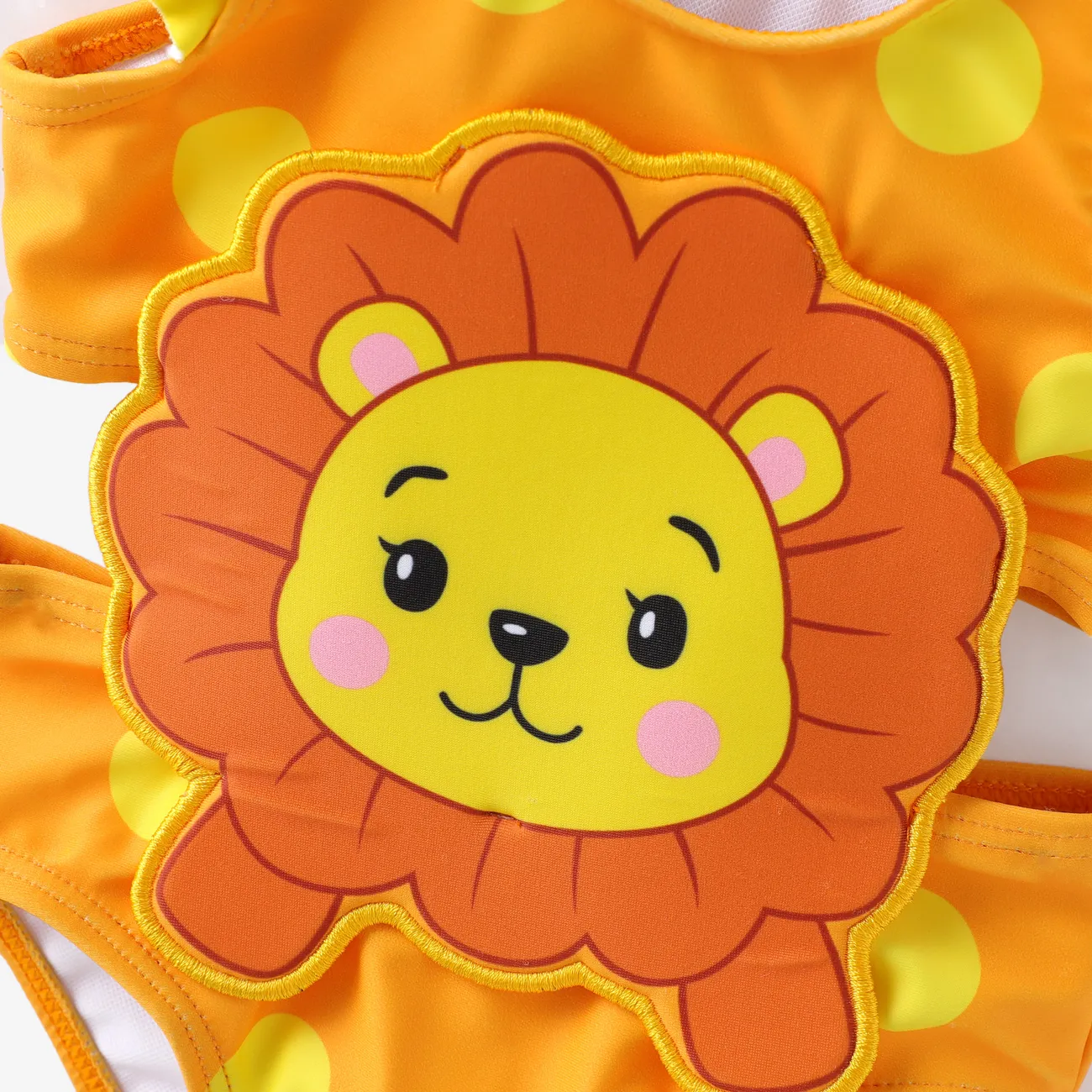 Bebé Chica Volantes Conejo Infantil Camiseta sin mangas Trajes de baño Amarillo big image 1