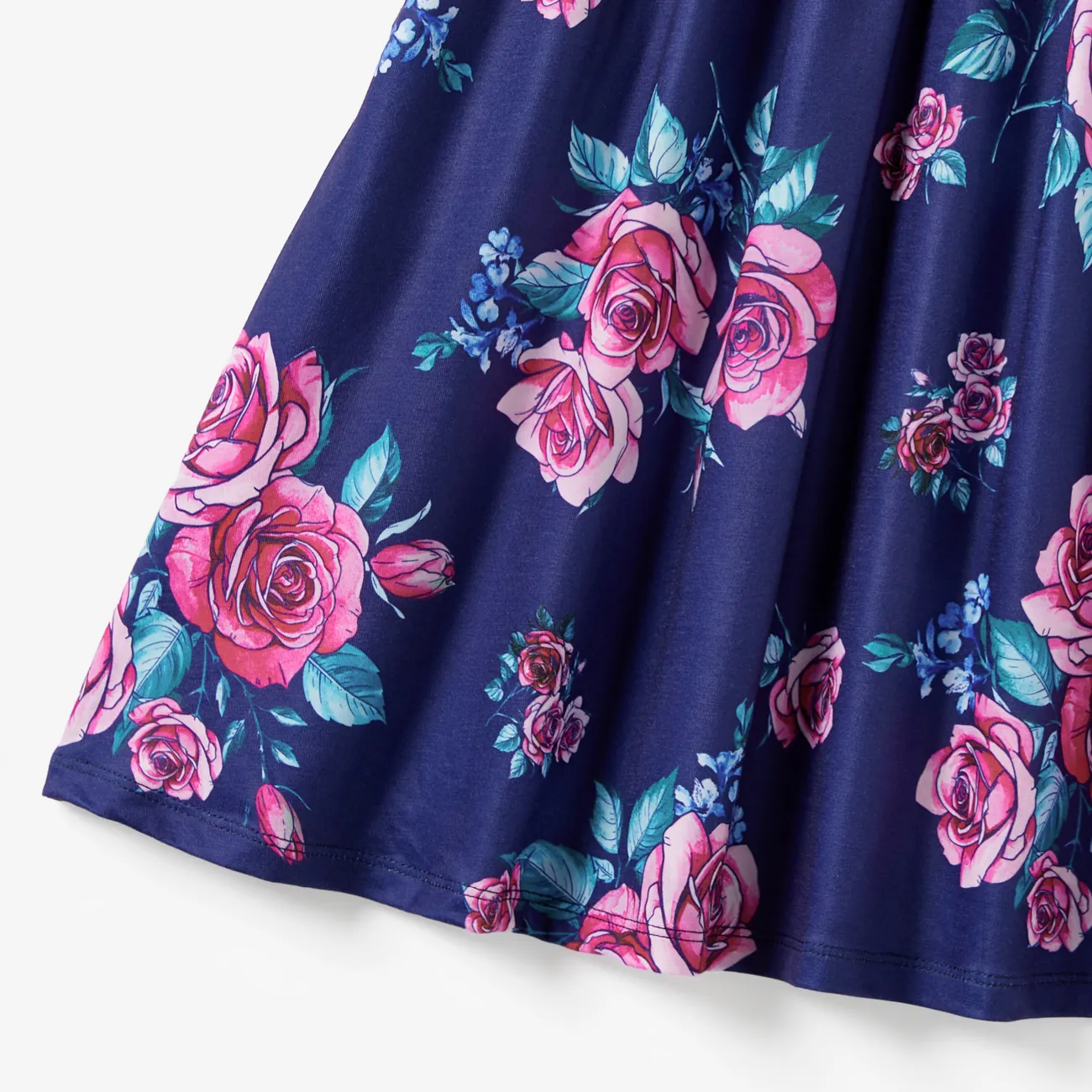 Mommy and Me Floral Tank Top Elastic Waist Maxi Dresses with Pockets bluishviolet big image 1