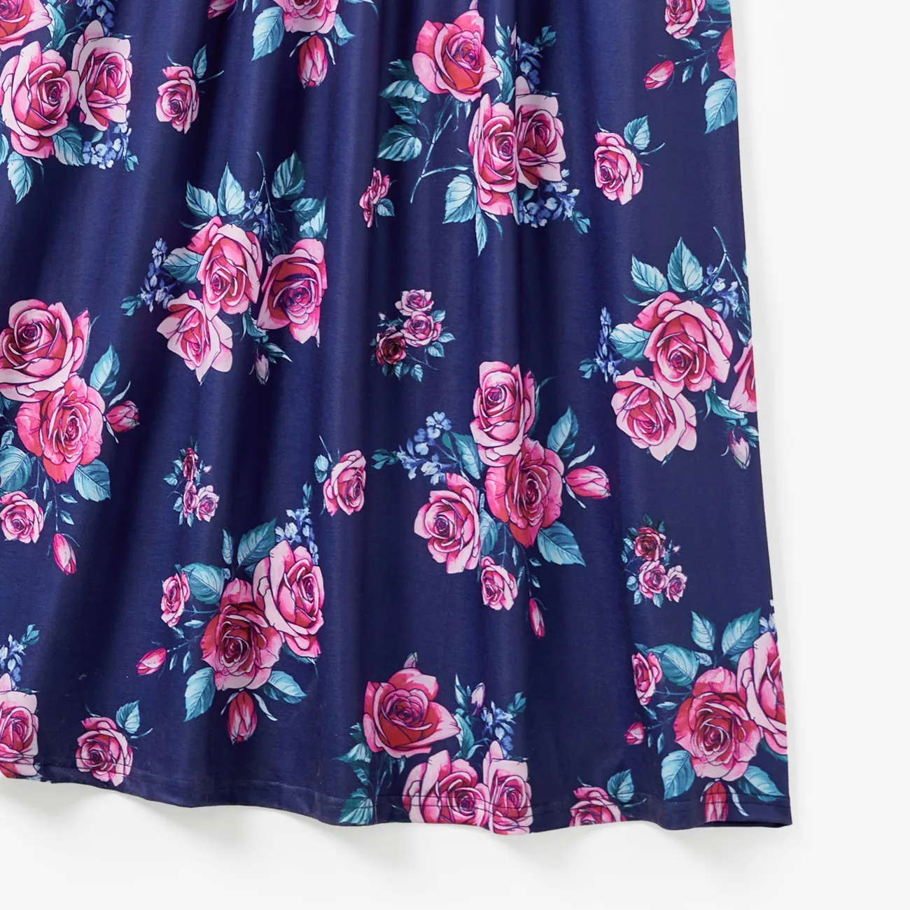 Mommy and Me Floral Tank Top Elastic Waist Maxi Dresses with Pockets bluishviolet big image 1